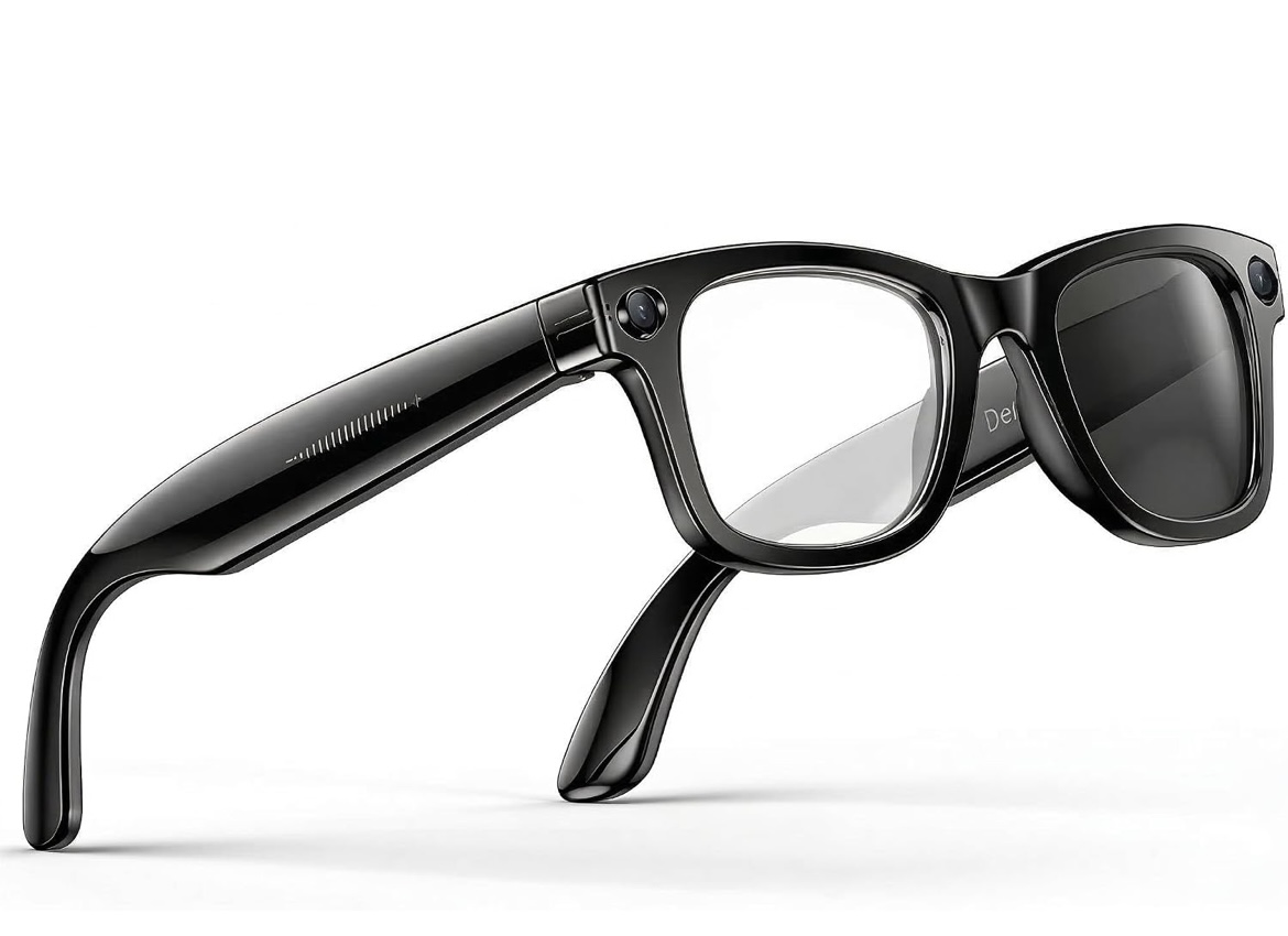 Apex Shades camera photochromic glasses in an angled view